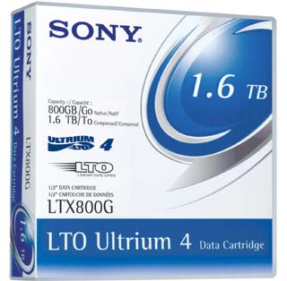 SONY 20LTX800G LTO ULTRIUM-4 0.8/1.6TB 820M DATA CARTRIDGE 20PK