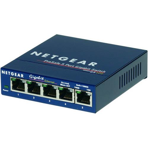 NETGEAR GS105 5-PORT GIGABIT ETHERNET SWITCH 10/100/1000MBPS