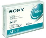 SONY SDX3100C//AWW AIT-3 100/260GB 8MM 230M DATA CARTRIDGE 1PK