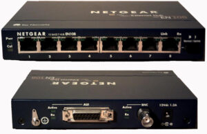 NETGEAR EN108 10MBPS 8-PORT ETHERNET HUB WITH BNC AND AUI PORTS