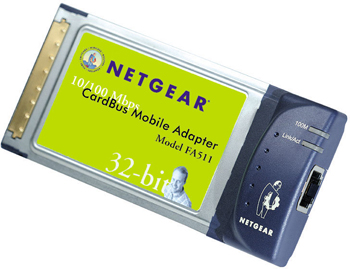 NETGEAR FA511 CARDBUS 10/100 ETHERNET NOTEBOOK ADAPTER