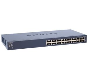 NETGEAR FS728TS PROSAFE 24 PORT 10/100 STACKABLE SMART SWITCH W/ 4 GIGABIT PORTS