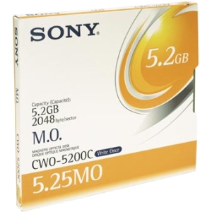 SONY CWO5200CWW 5200C 5.2GB 2048B/S 5.25" WORM OPTICAL DISK 1PK